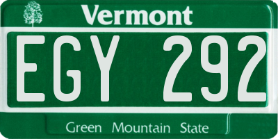 VT license plate EGY292