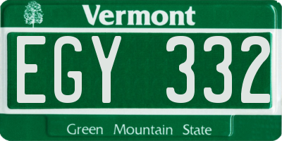 VT license plate EGY332