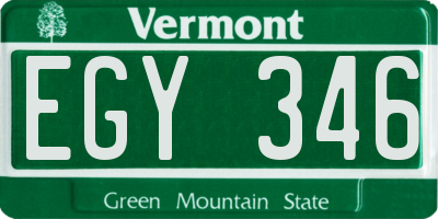 VT license plate EGY346