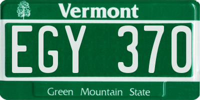 VT license plate EGY370