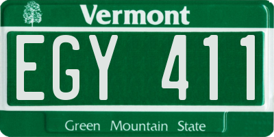 VT license plate EGY411