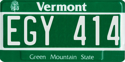 VT license plate EGY414