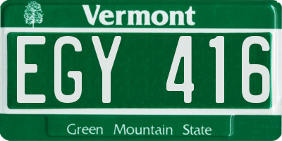 VT license plate EGY416