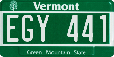 VT license plate EGY441