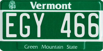 VT license plate EGY466