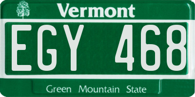 VT license plate EGY468