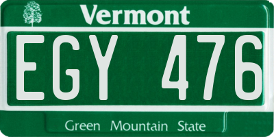 VT license plate EGY476