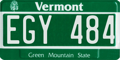 VT license plate EGY484
