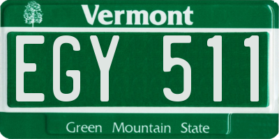 VT license plate EGY511