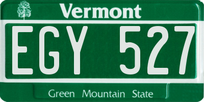 VT license plate EGY527