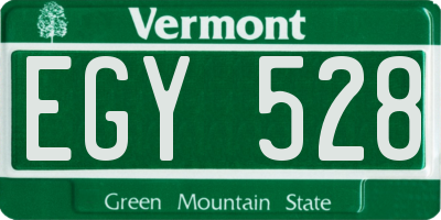 VT license plate EGY528
