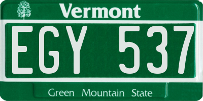 VT license plate EGY537
