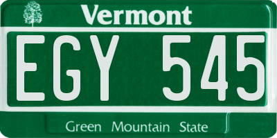 VT license plate EGY545