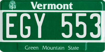 VT license plate EGY553