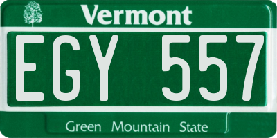 VT license plate EGY557