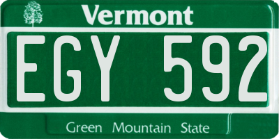 VT license plate EGY592