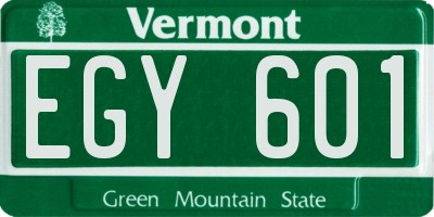 VT license plate EGY601