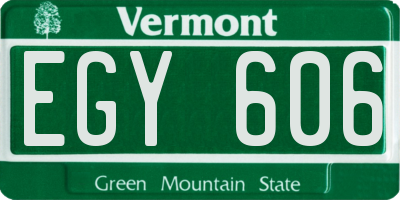 VT license plate EGY606