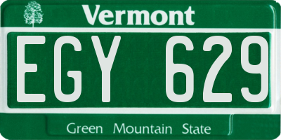 VT license plate EGY629