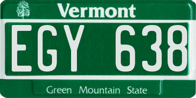 VT license plate EGY638