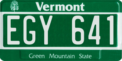 VT license plate EGY641
