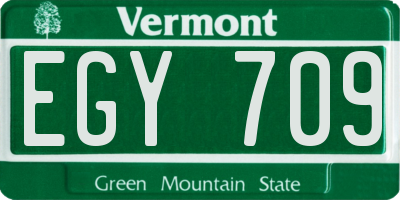 VT license plate EGY709