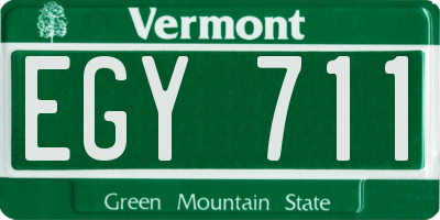 VT license plate EGY711
