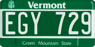 VT license plate EGY729