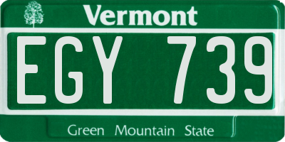 VT license plate EGY739