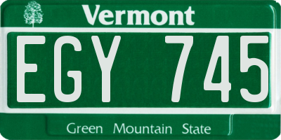 VT license plate EGY745