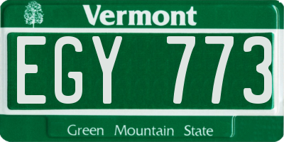 VT license plate EGY773