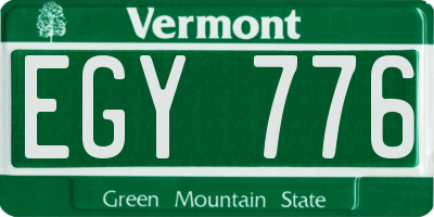 VT license plate EGY776