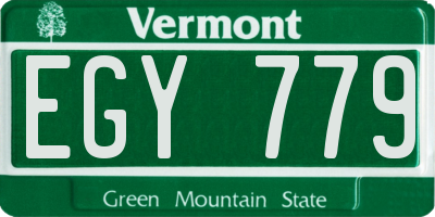 VT license plate EGY779
