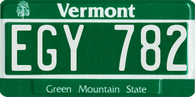 VT license plate EGY782