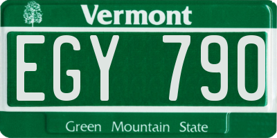 VT license plate EGY790