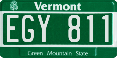 VT license plate EGY811