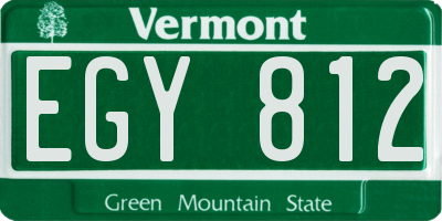 VT license plate EGY812