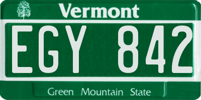 VT license plate EGY842