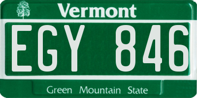 VT license plate EGY846