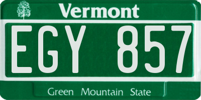 VT license plate EGY857