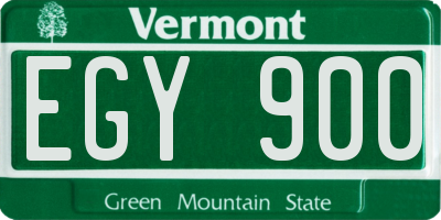 VT license plate EGY900