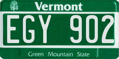 VT license plate EGY902