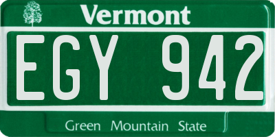 VT license plate EGY942