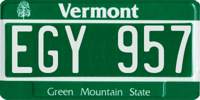 VT license plate EGY957
