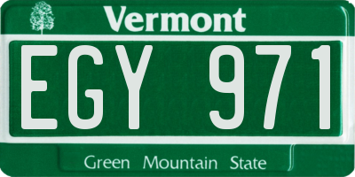 VT license plate EGY971
