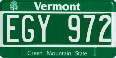 VT license plate EGY972