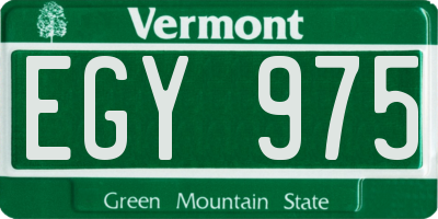 VT license plate EGY975