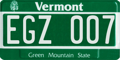 VT license plate EGZ007