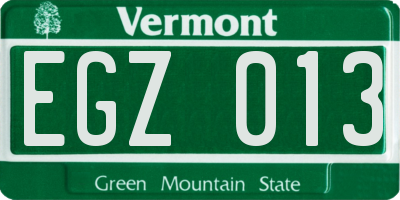 VT license plate EGZ013