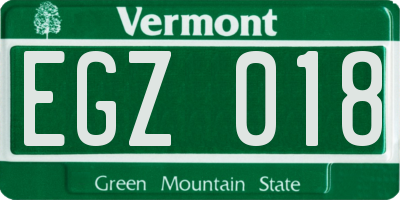 VT license plate EGZ018